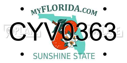 CYV0363 Florida License Plate