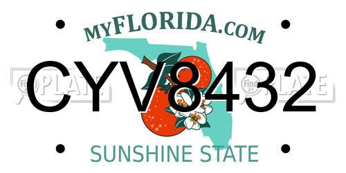 CYV8432 Florida License Plate