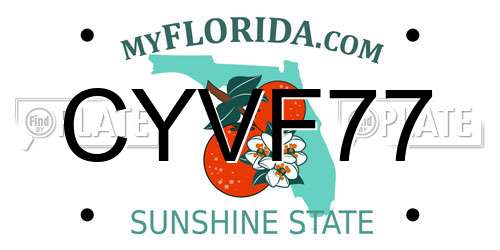 CYVF77 Florida License Plate