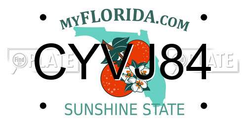 CYVJ84 Florida License Plate