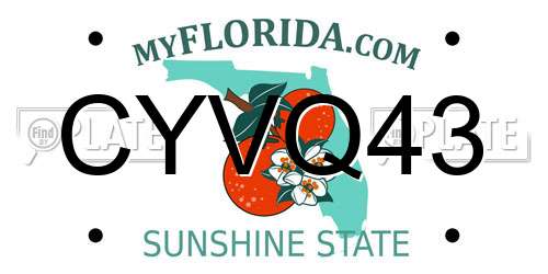 CYVQ43 Florida License Plate