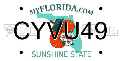CYVU49 Florida License Plate