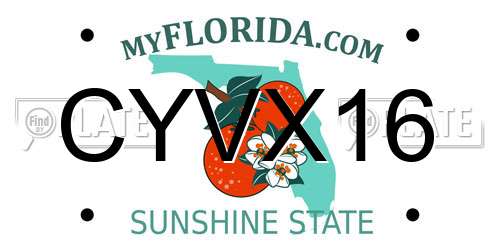 CYVX16 Florida License Plate