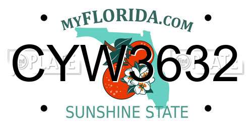 CYW3632 Florida License Plate