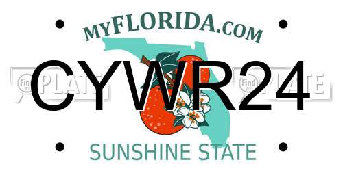 CYWR24 Florida License Plate