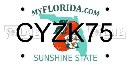 CYZK75 Florida License Plate