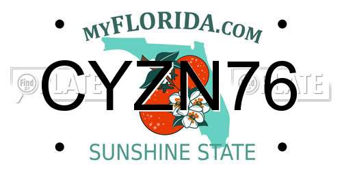 CYZN76 Florida License Plate