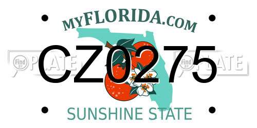 CZ0275 Florida License Plate