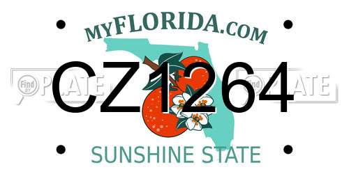 CZ1264 Florida License Plate