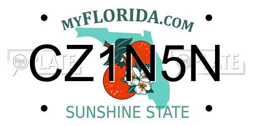 CZ1N5N Florida License Plate