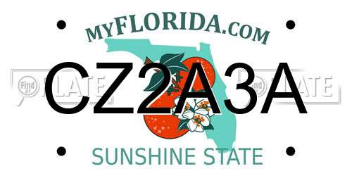 CZ2A3A Florida License Plate