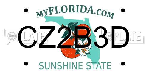 CZ2B3D Florida License Plate