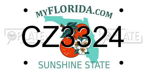 CZ3324 Florida License Plate