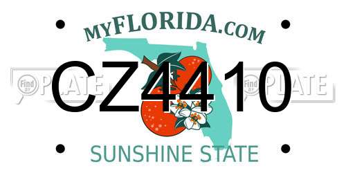 CZ4410 Florida License Plate