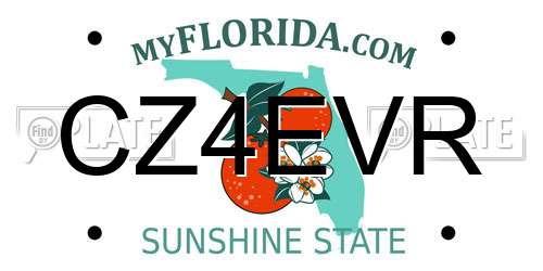 CZ4EVR Florida License Plate