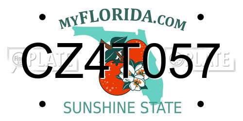 CZ4T057 Florida License Plate
