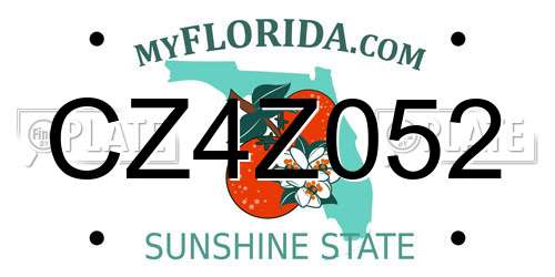 CZ4Z052 Florida License Plate