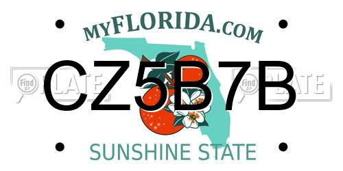 CZ5B7B Florida License Plate