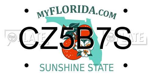 CZ5B7S Florida License Plate