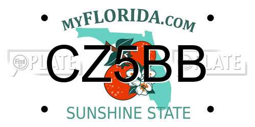 CZ5BB Florida License Plate