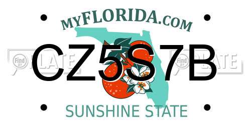 CZ5S7B Florida License Plate