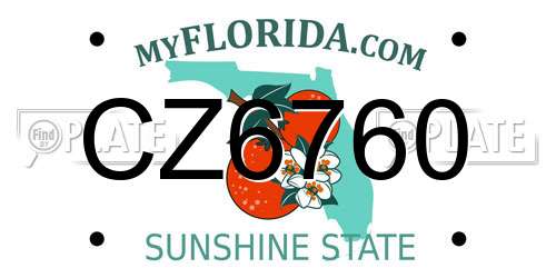 CZ6760 Florida License Plate