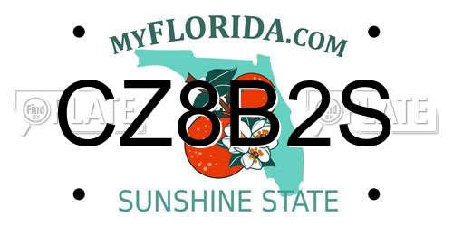 CZ8B2S Florida License Plate