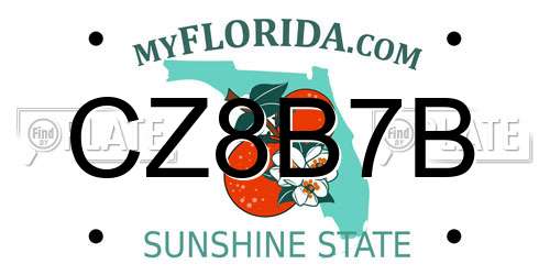 CZ8B7B Florida License Plate