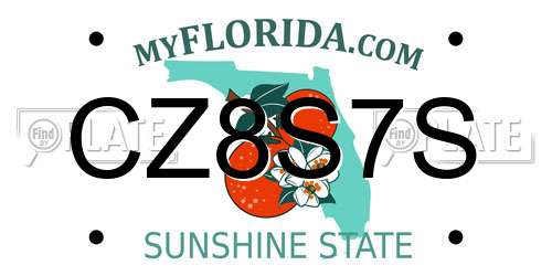 CZ8S7S Florida License Plate