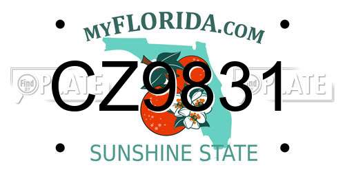 CZ9831 Florida License Plate