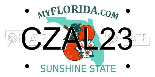 CZAL23 Florida License Plate
