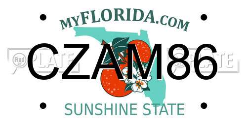 CZAM86 Florida License Plate
