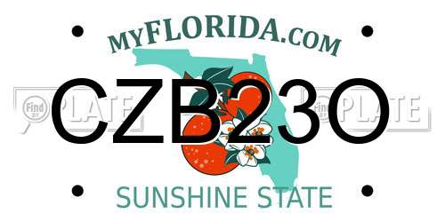 CZB23O Florida License Plate