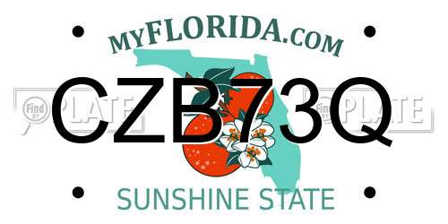 CZB73Q Florida License Plate