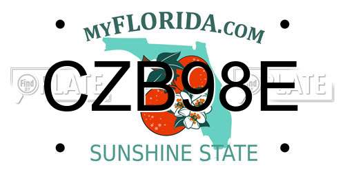 CZB98E Florida License Plate