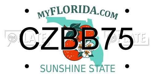 CZBB75 Florida License Plate