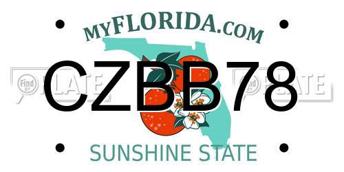 CZBB78 Florida License Plate