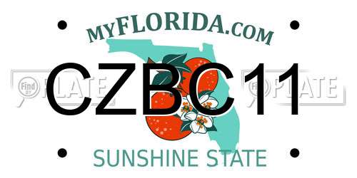 CZBC11 Florida License Plate