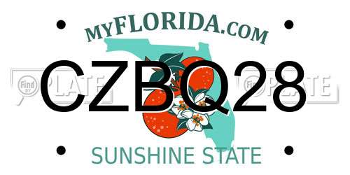 CZBQ28 Florida License Plate