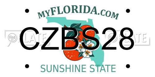 CZBS28 Florida License Plate