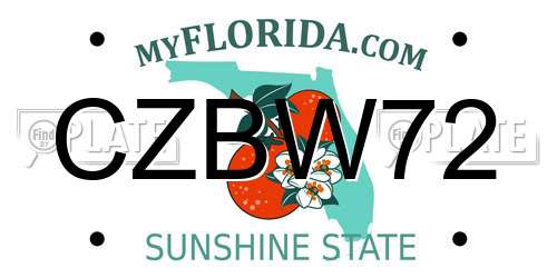 CZBW72 Florida License Plate