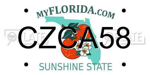 CZCA58 Florida License Plate