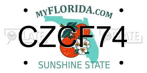 CZCF74 Florida License Plate