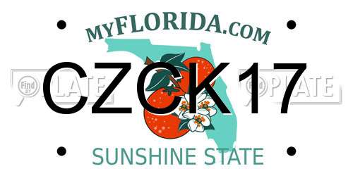 CZCK17 Florida License Plate