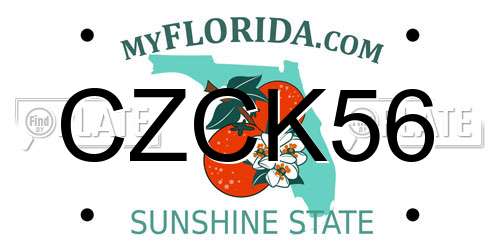 CZCK56 Florida License Plate