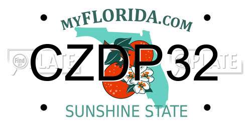 CZDP32 Florida License Plate