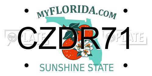 CZDR71 Florida License Plate
