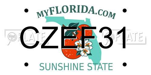 CZEF31 Florida License Plate