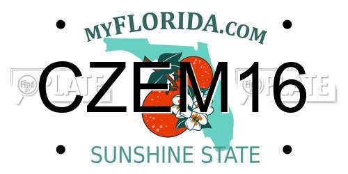 CZEM16 Florida License Plate
