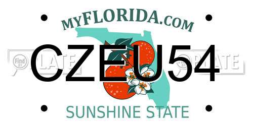 CZEU54 Florida License Plate